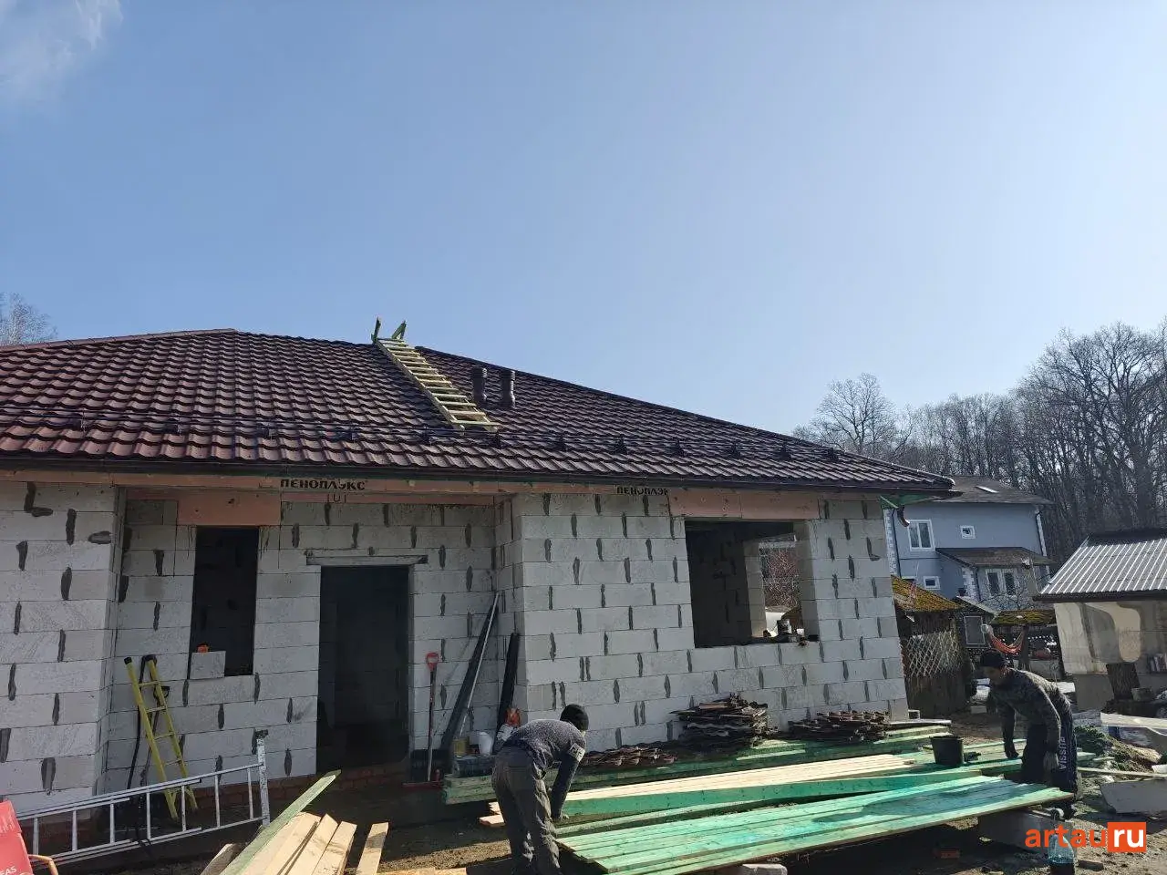 Одноэтажный дом в Чкаловске: стены и кровля