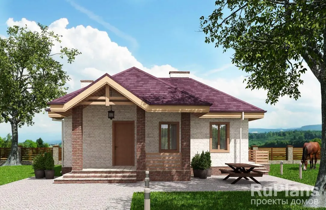 Проект бани 35 м², 9,7 × 8,6 м