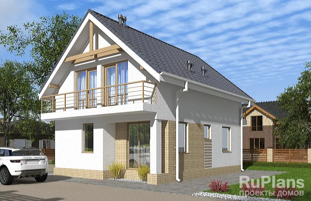 Проект дома с мансардой 100 м², 9 × 8,1 м — фото 2