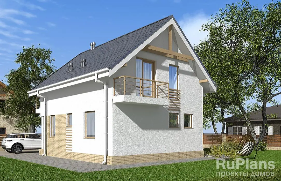 Проект дома с мансардой 100 м², 9 × 8,1 м — фото 3