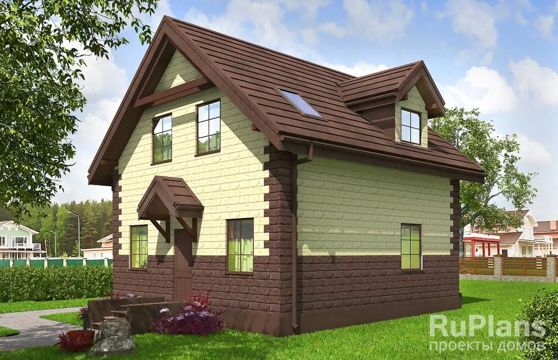Проект дома с мансардой 103 м², 8,7 × 8,5 м — фото 1
