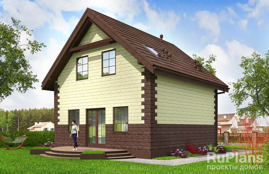 Проект дома с мансардой 103 м², 8,7 × 8,5 м — фото 3