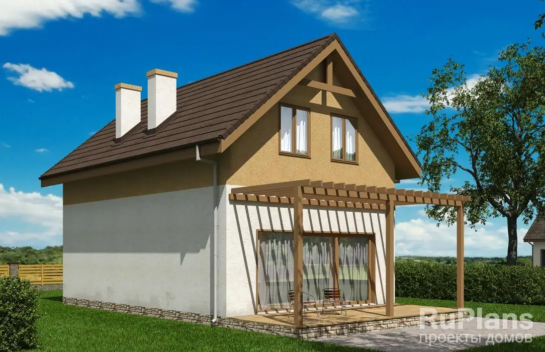 Проект дома с мансардой 104 м², 15,5 × 7,2 м — фото 2
