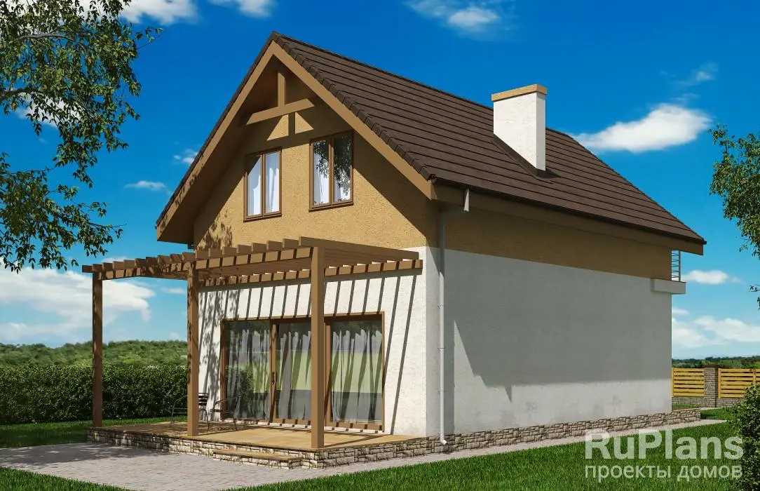 Проект дома с мансардой 104 м², 15,5 × 7,2 м — фото 3