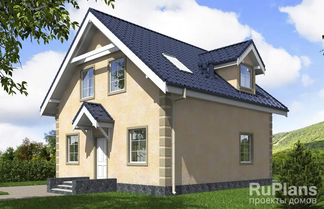 Проект дома с мансардой 105 м², 8,6 × 8,8 м — фото 1