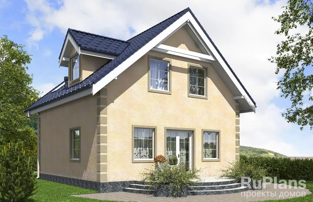 Проект дома с мансардой 105 м², 8,6 × 8,8 м — фото 2