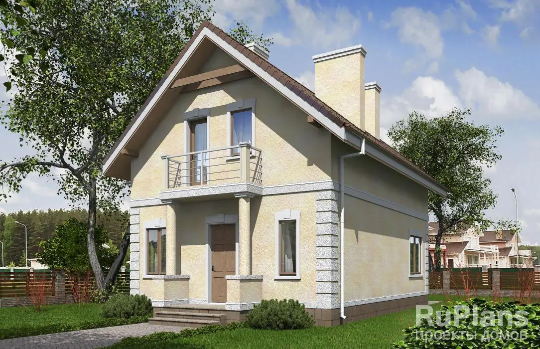 Проект дома с мансардой 107 м², 10,8 × 7,9 м — фото 1