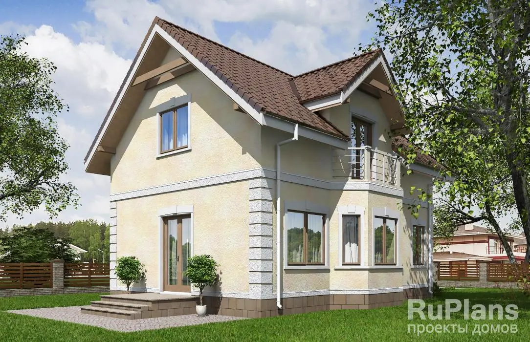 Проект дома с мансардой 107 м², 10,8 × 7,9 м — фото 3