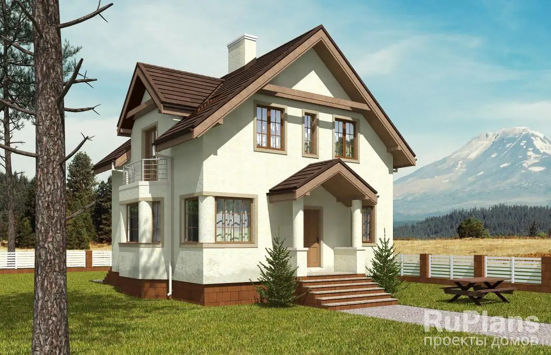 Проект дома с мансардой 108 м², 10,1 × 9,2 м