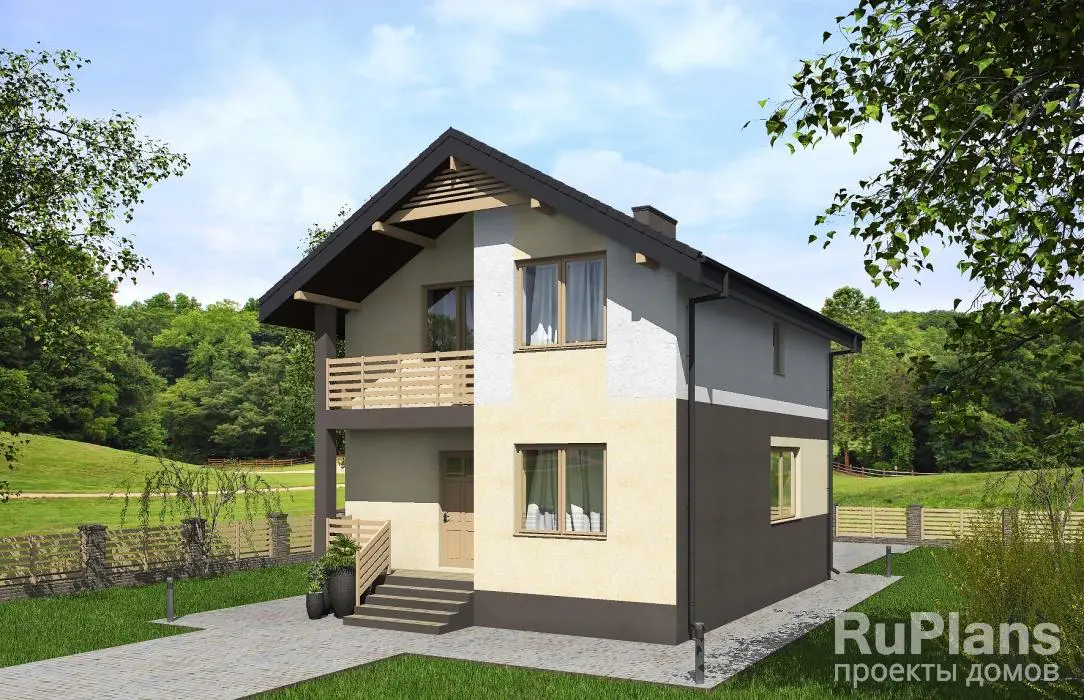 Проект дома с мансардой 109 м², 9,4 × 7 м — фото 1
