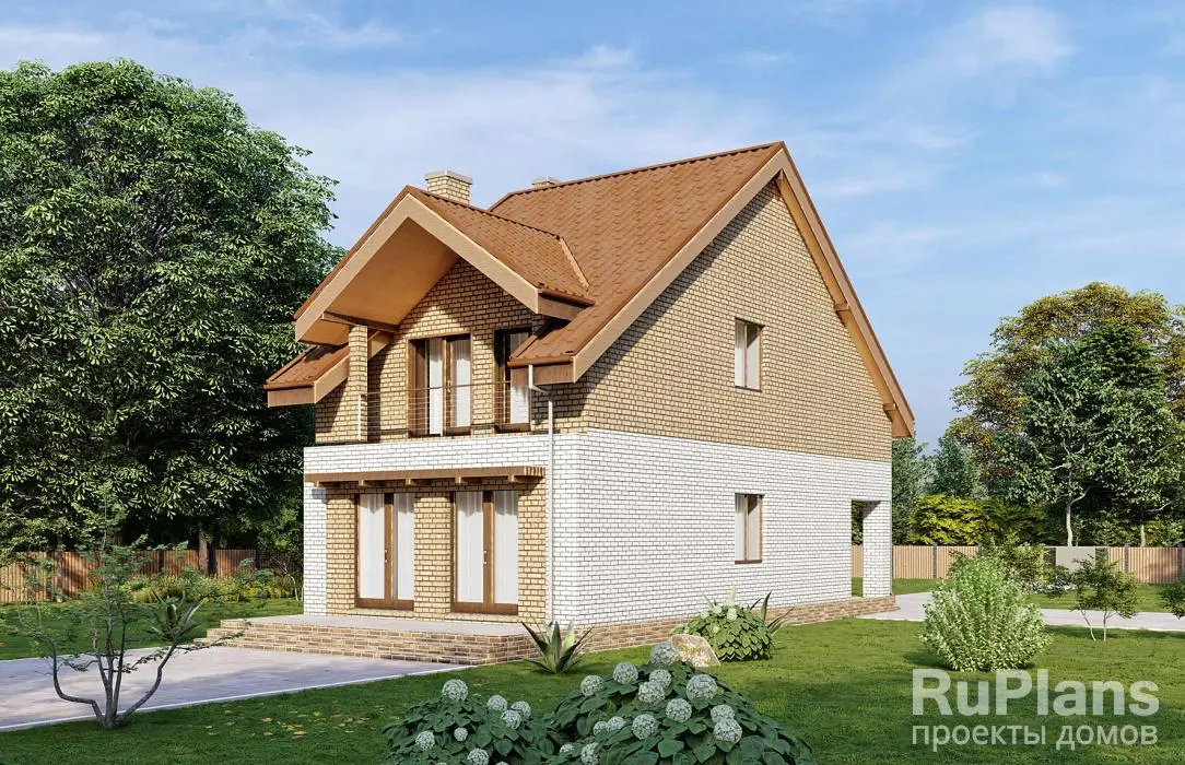 Проект дома с мансардой 110 м², 12,6 × 5,4 м — фото 1
