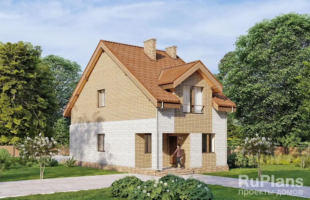 Проект дома с мансардой 110 м², 12,6 × 5,4 м — фото 2