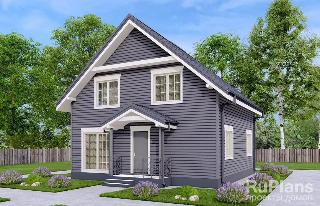 Проект дома с мансардой 111 м², 8 × 10,1 м