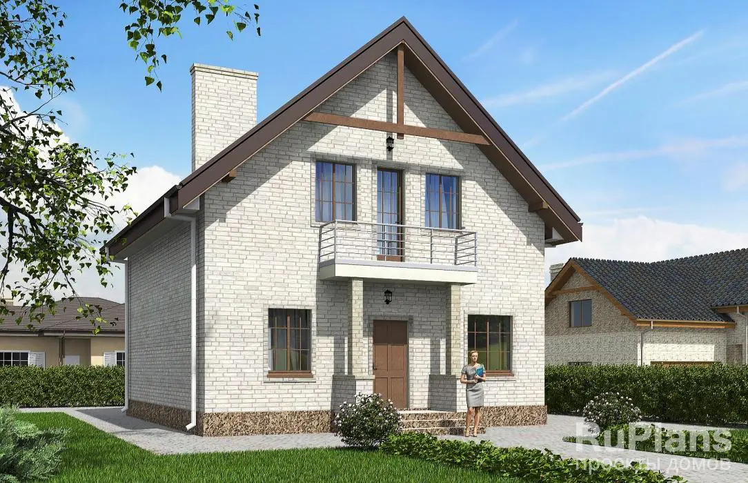 Проект дома с мансардой 116 м², 10,4 × 9,6 м — фото 1