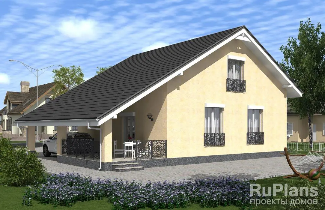 Проект дома с мансардой 117 м², 13,3 × 9,6 м — фото 1