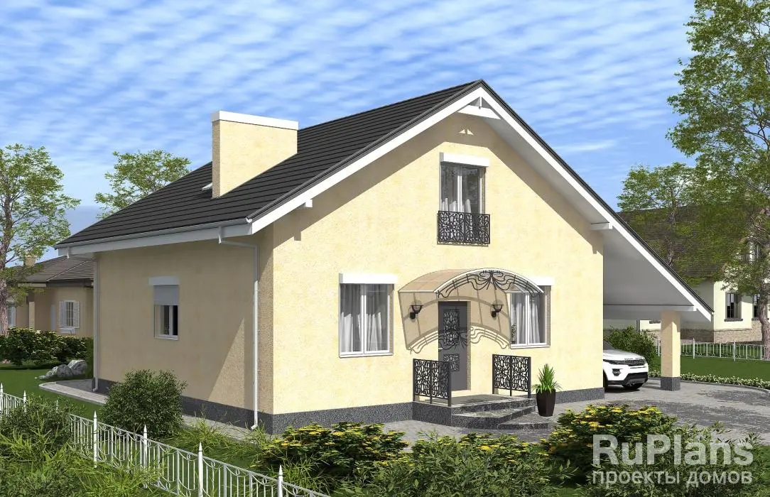 Проект дома с мансардой 117 м², 13,3 × 9,6 м — фото 3