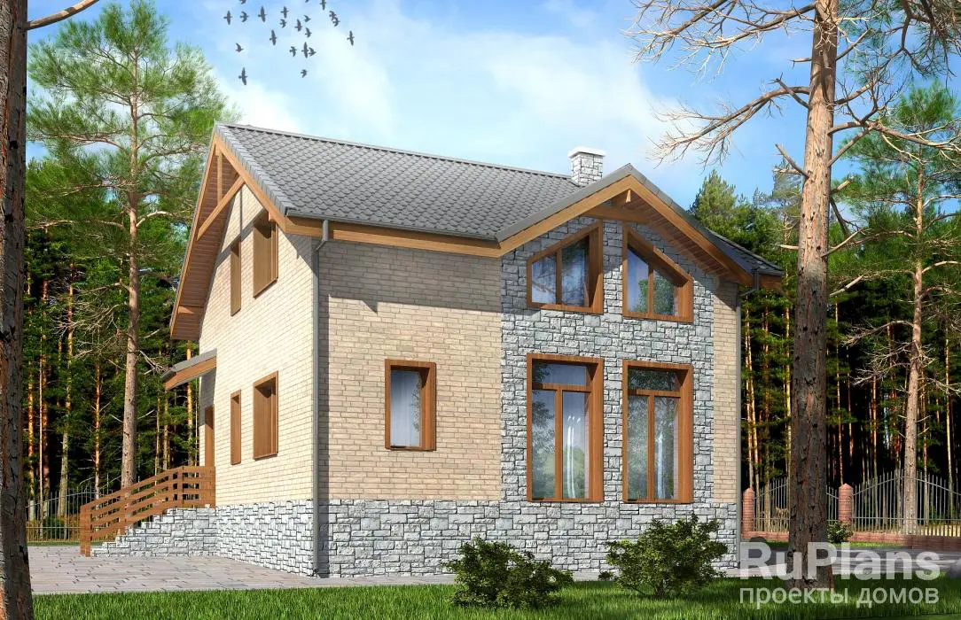 Проект дома с мансардой 120 м², 10 × 9 м — фото 3