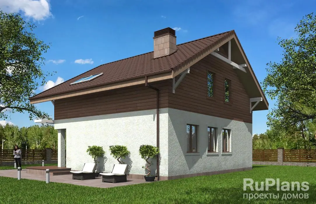 Проект дома с мансардой 120 м², 9,7 × 9 м — фото 2