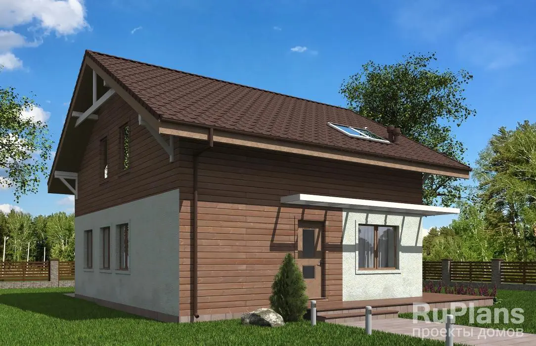 Проект дома с мансардой 120 м², 9,7 × 9 м — фото 3