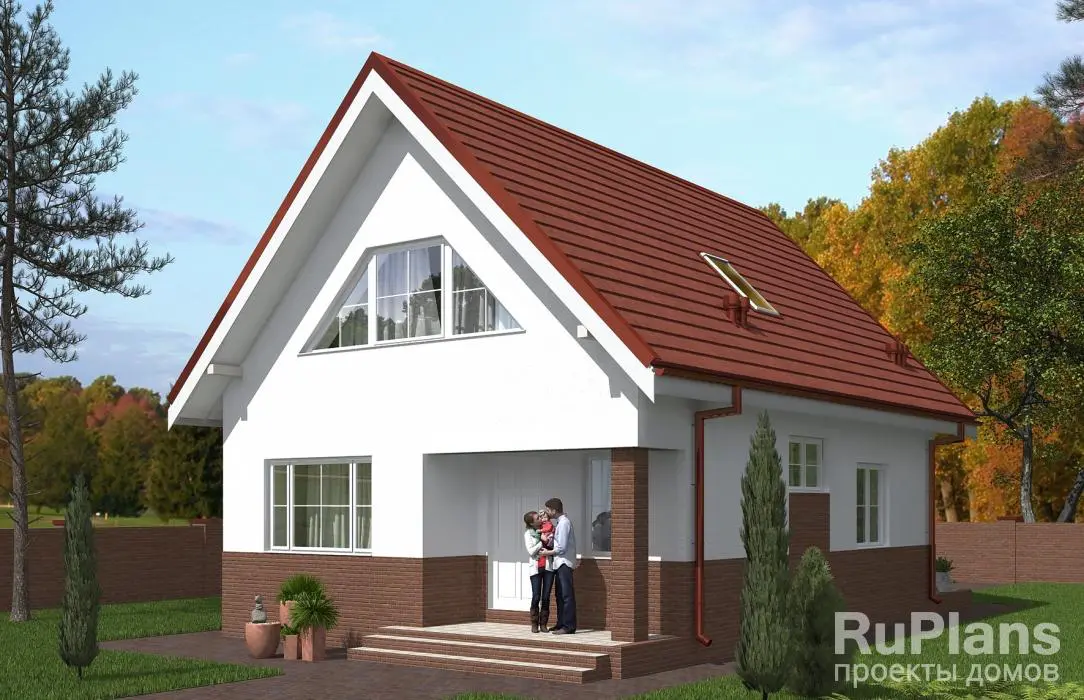 Проект дома с мансардой 120 м², 8,1 × 10,8 м — фото 1