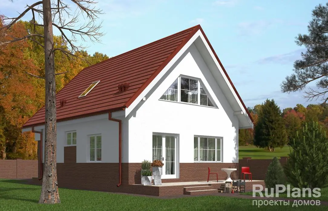 Проект дома с мансардой 120 м², 8,1 × 10,8 м — фото 2
