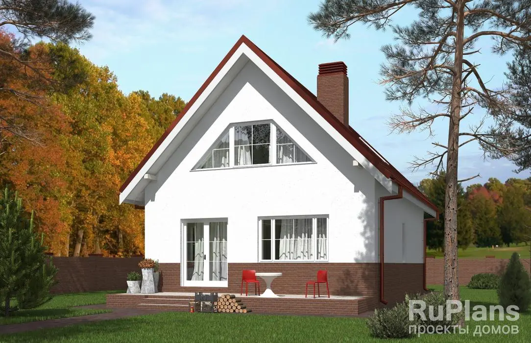 Проект дома с мансардой 120 м², 8,1 × 10,8 м — фото 3