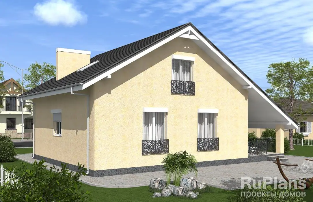 Проект дома с мансардой 121 м², 10,4 × 10,4 м — фото 2