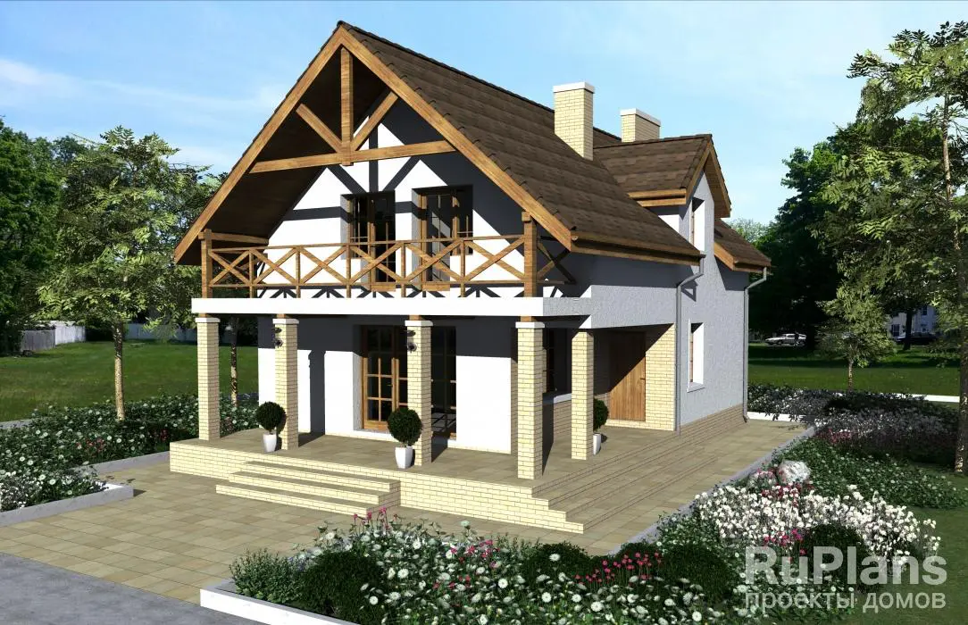 Проект дома с мансардой 125 м², 8,5 × 10,6 м