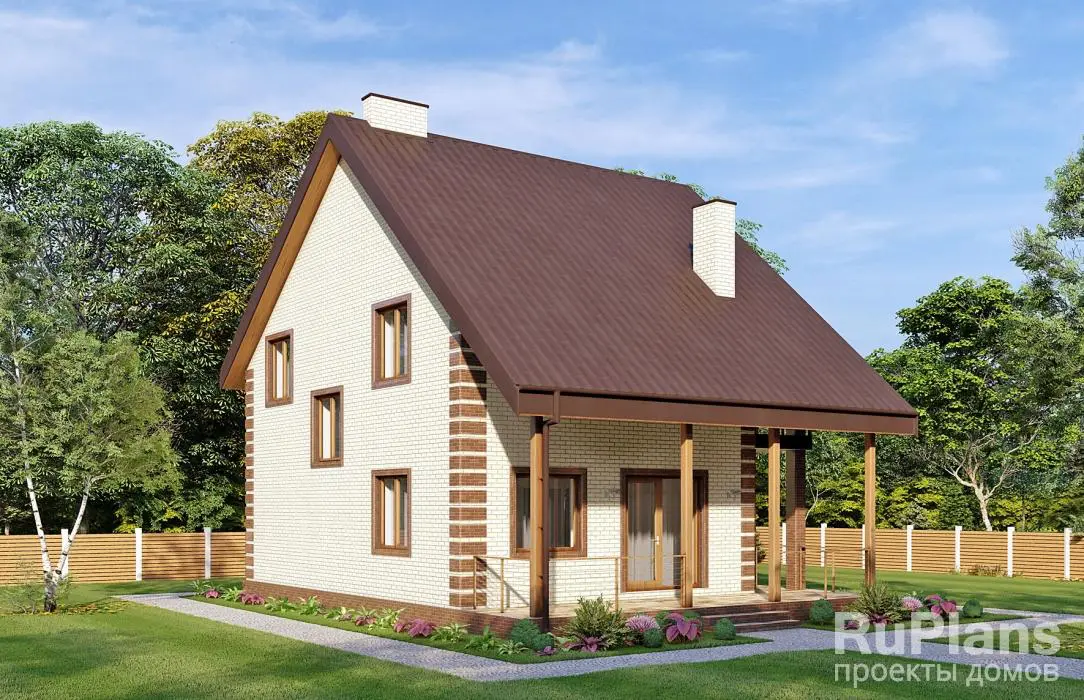Проект дома с мансардой 126 м², 8,7 × 13 м — фото 1