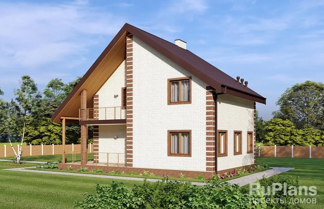 Проект дома с мансардой 126 м², 8,7 × 13 м — фото 2