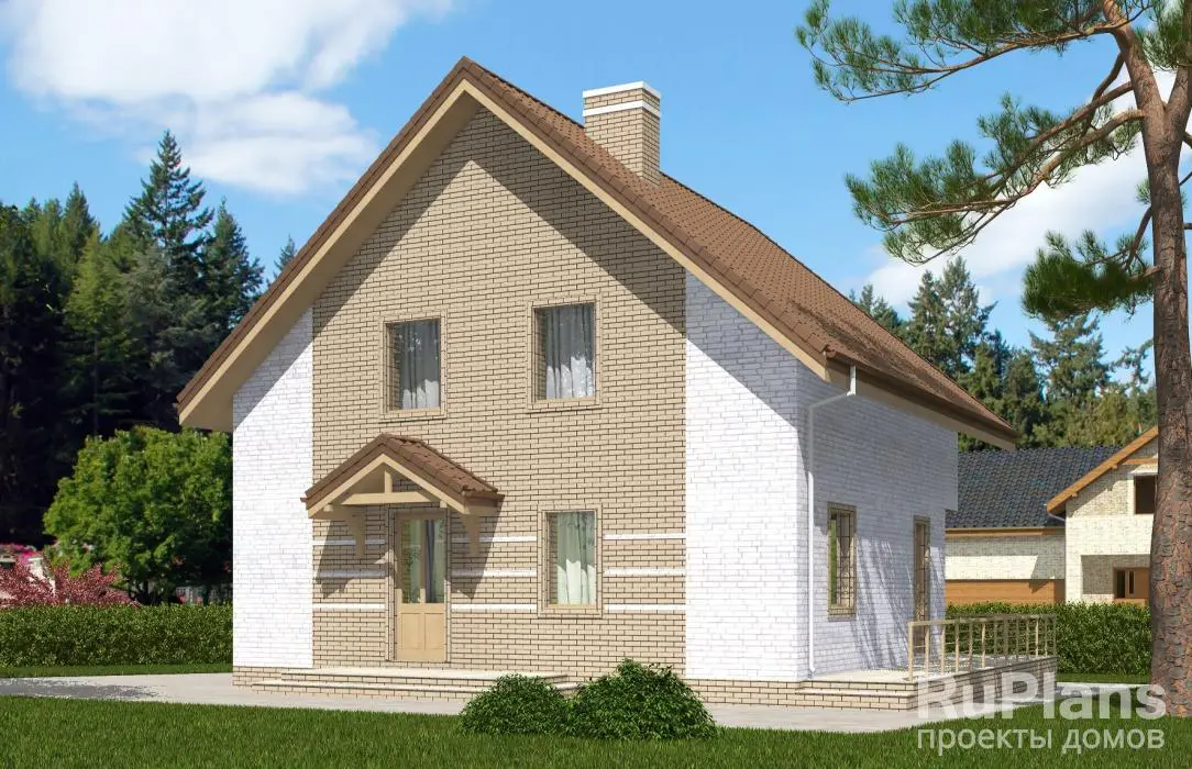 Проект дома с мансардой 128 м², 9,8 × 10,1 м