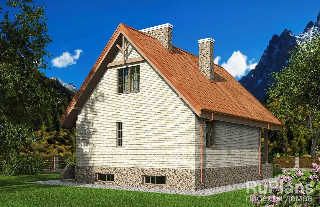 Проект дома с мансардой 128 м², 9,8 × 11,3 м — фото 2