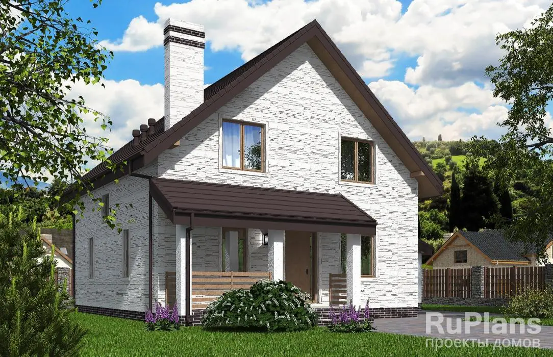 Проект дома с мансардой 128 м², 10,8 × 13,5 м — фото 1