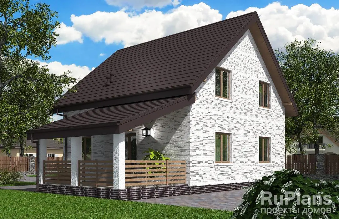 Проект дома с мансардой 128 м², 10,8 × 13,5 м — фото 2