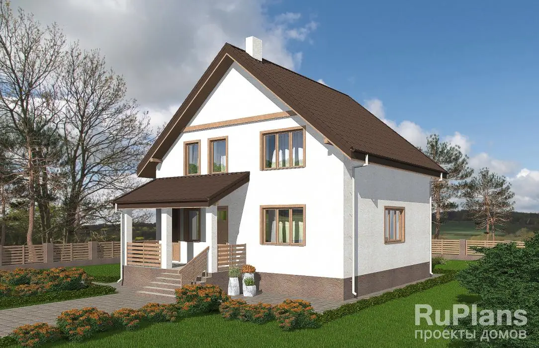 Проект дома с мансардой 128 м², 11,4 × 9 м