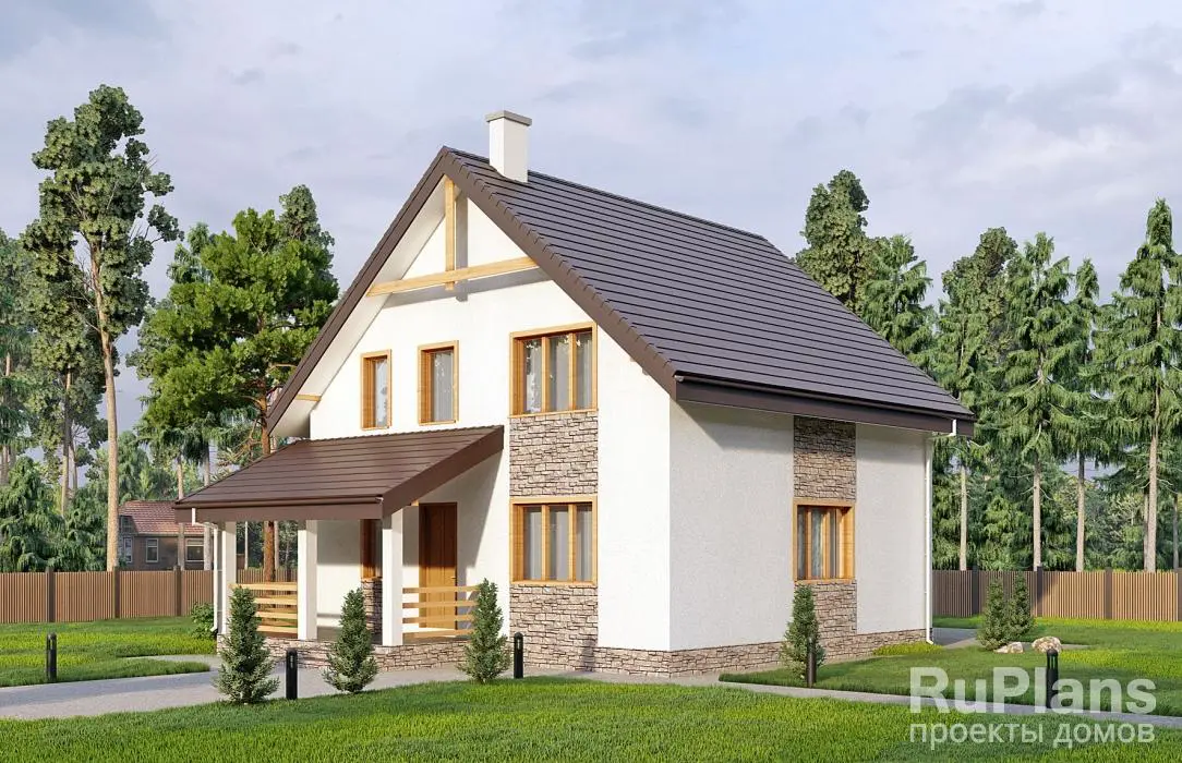 Проект дома с мансардой 131 м², 11 × 9,7 м — фото 1
