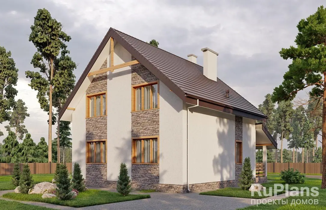 Проект дома с мансардой 131 м², 11 × 9,7 м — фото 3