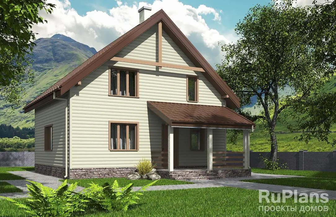 Проект дома с мансардой 131 м², 11,3 × 9,8 м