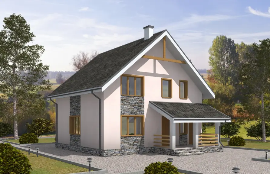 Проект дома с мансардой 132 м², 9,9 × 11,6 м