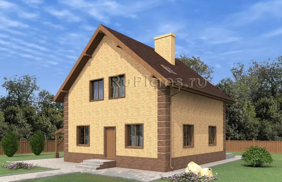 Проект дома с мансардой 133 м², 12 × 9,7 м