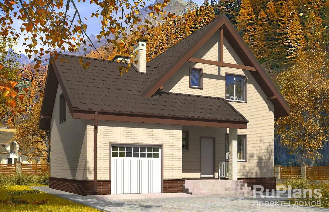 Проект дома с мансардой 133 м², 11,3 × 13,2 м