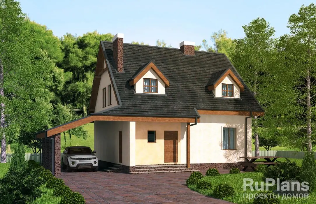 Проект дома с мансардой 134 м², 14,8 × 10,2 м