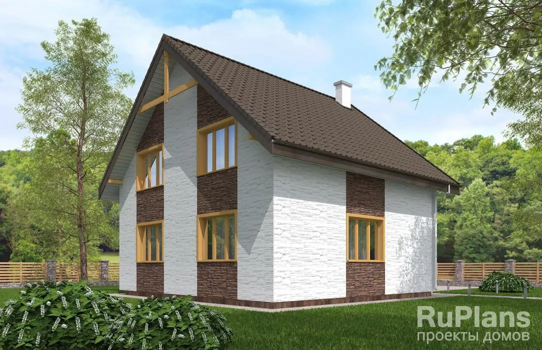 Проект дома с мансардой 134 м², 9 × 9,7 м — фото 3