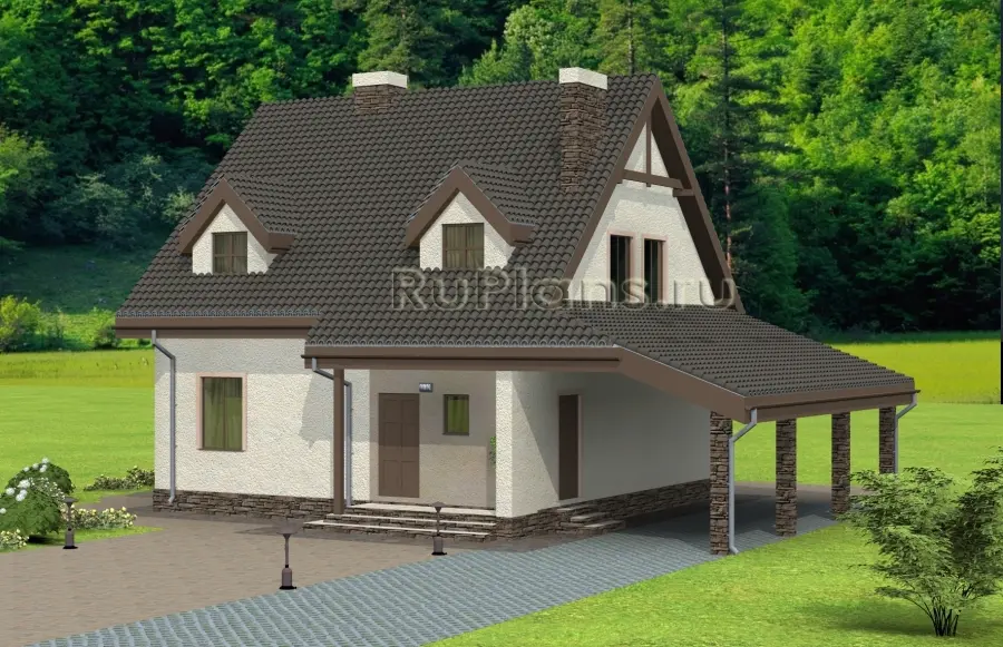 Проект дома с мансардой 135 м², 9,2 × 10,4 м — фото 2