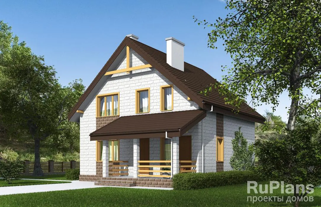 Проект дома с мансардой 135 м², 11,4 × 9,8 м