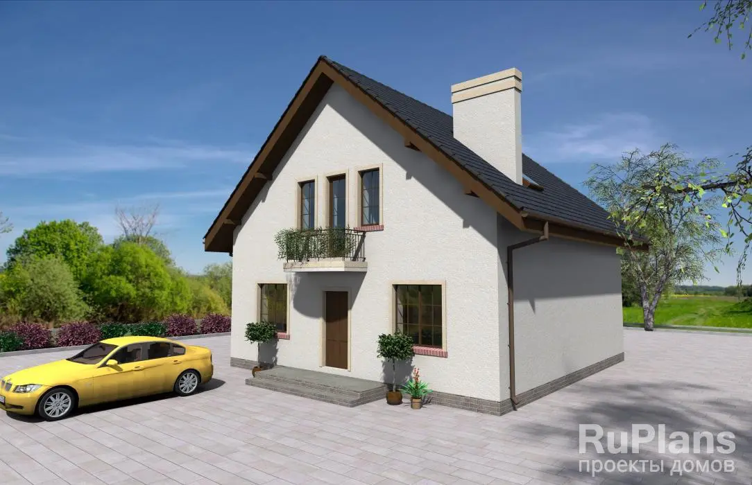 Проект дома с мансардой 136 м², 15 × 10 м