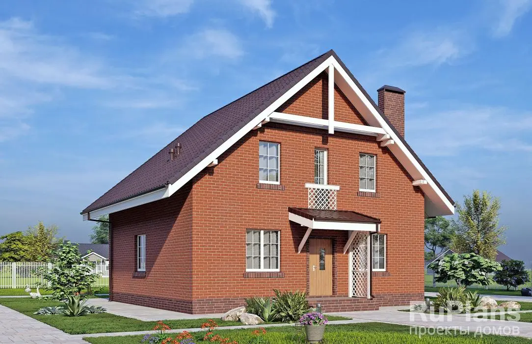 Проект дома с мансардой 136 м², 9,9 × 9,8 м