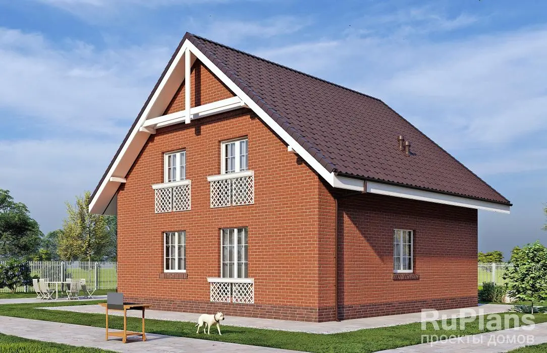 Проект дома с мансардой 136 м², 9,9 × 9,8 м — фото 2