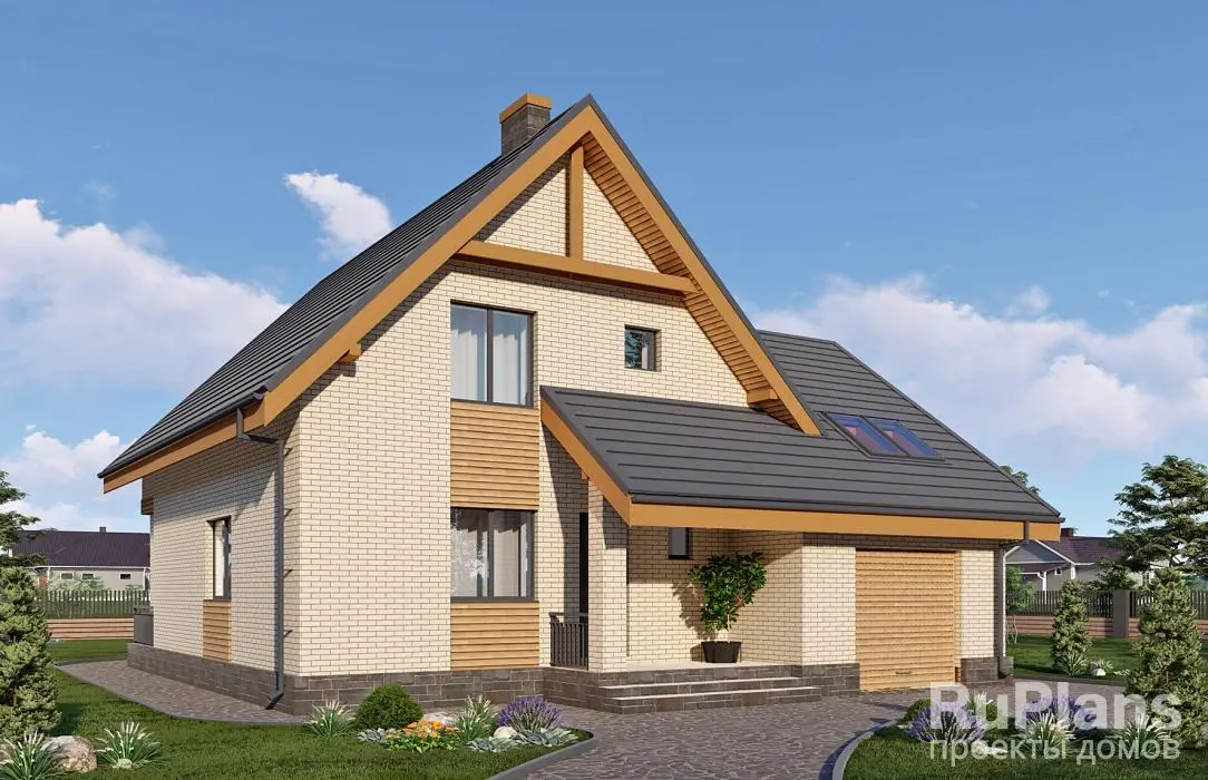 Проект дома с мансардой 136 м², 13,5 × 11,5 м