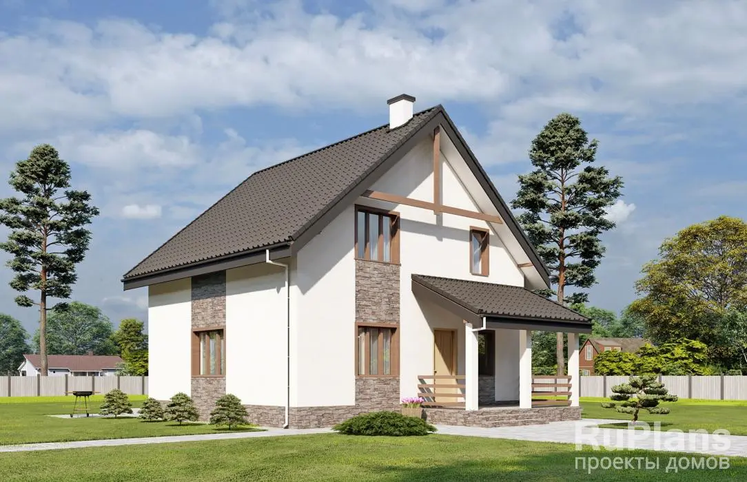 Проект дома с мансардой 138 м², 11,4 × 9,7 м